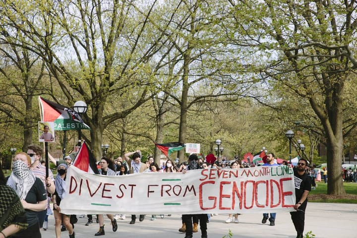 University students at the University of Michigan, on April 28, 2024, in Ann Arbor, Michigan. 